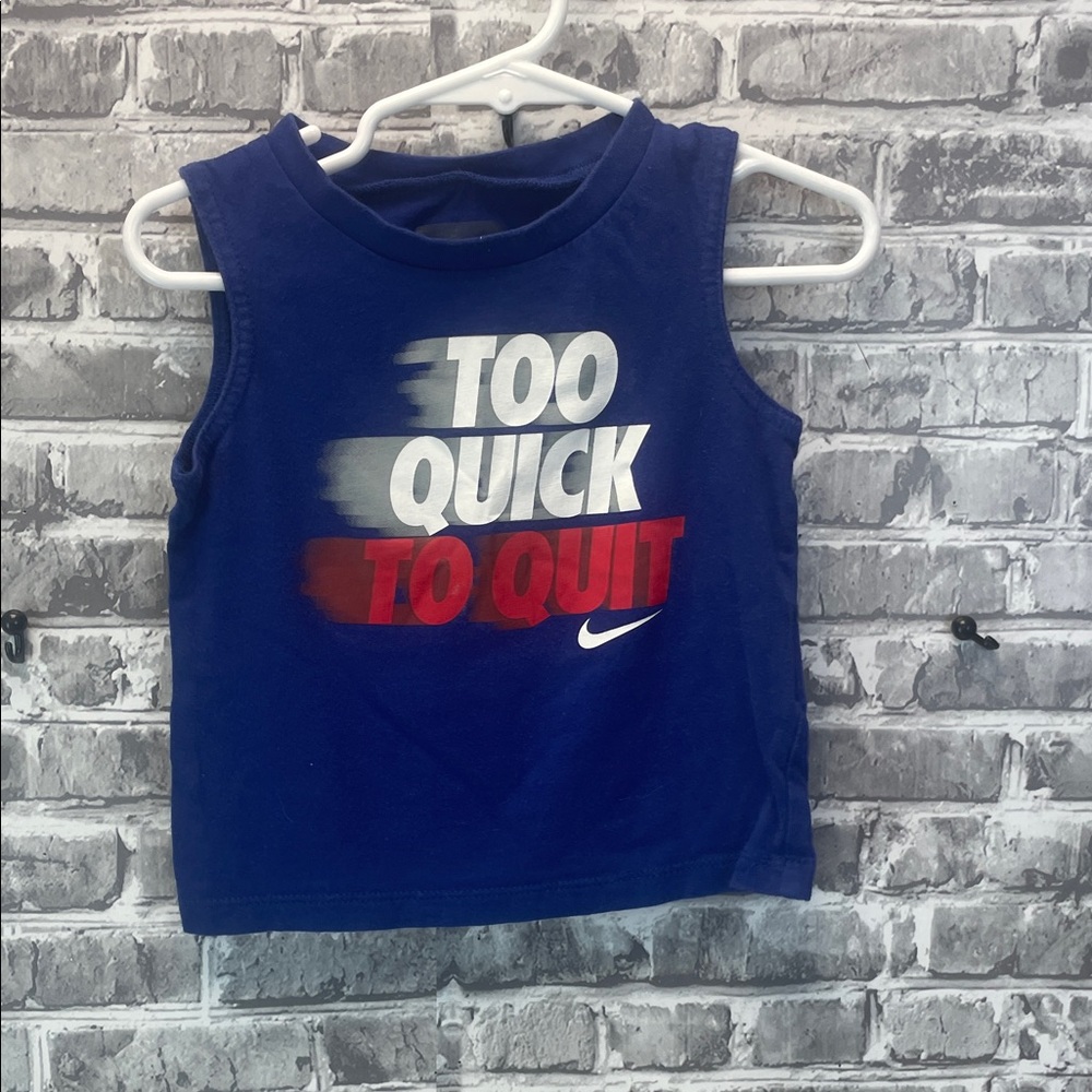 Nike Kids Blue Tank Top with Bold Graphic - Picture 1 of 4